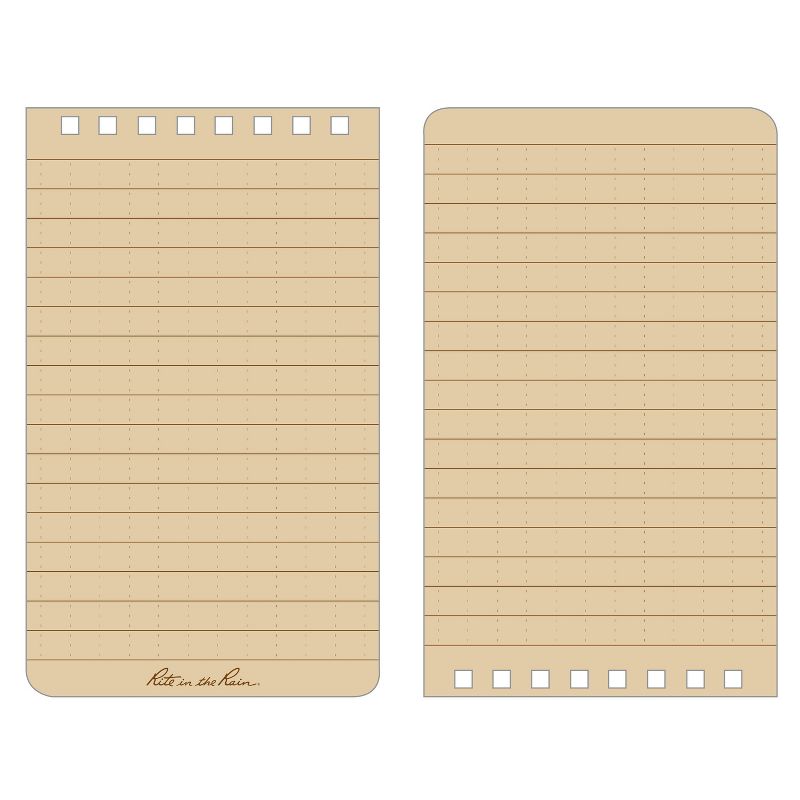 6pk Spiral Notebook 1 Subject Special Ruled 3" x 5" Tan - Rite in the Rain