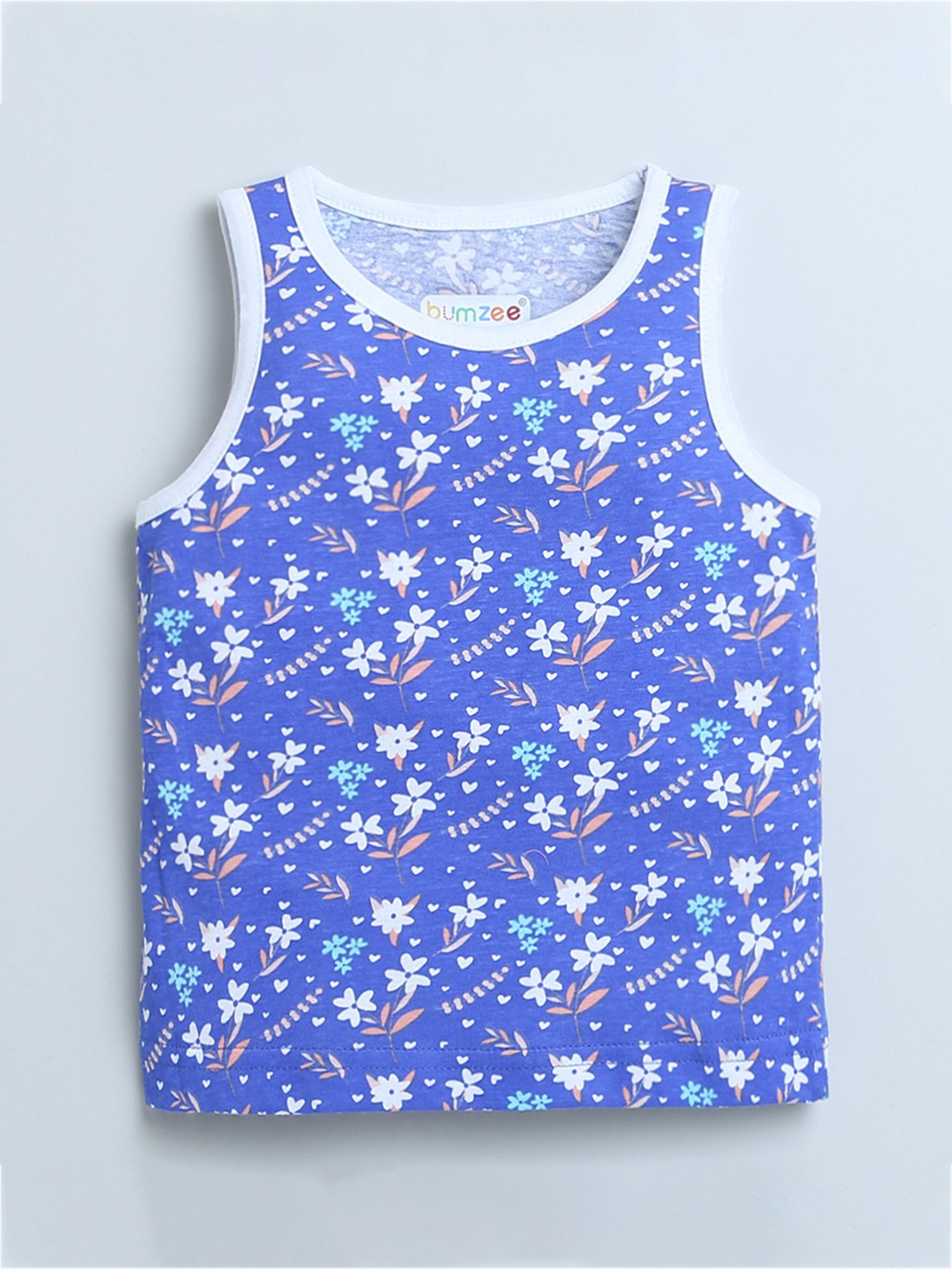 Bumzee Kids Blue & White Printed Top (Pack Of 2)