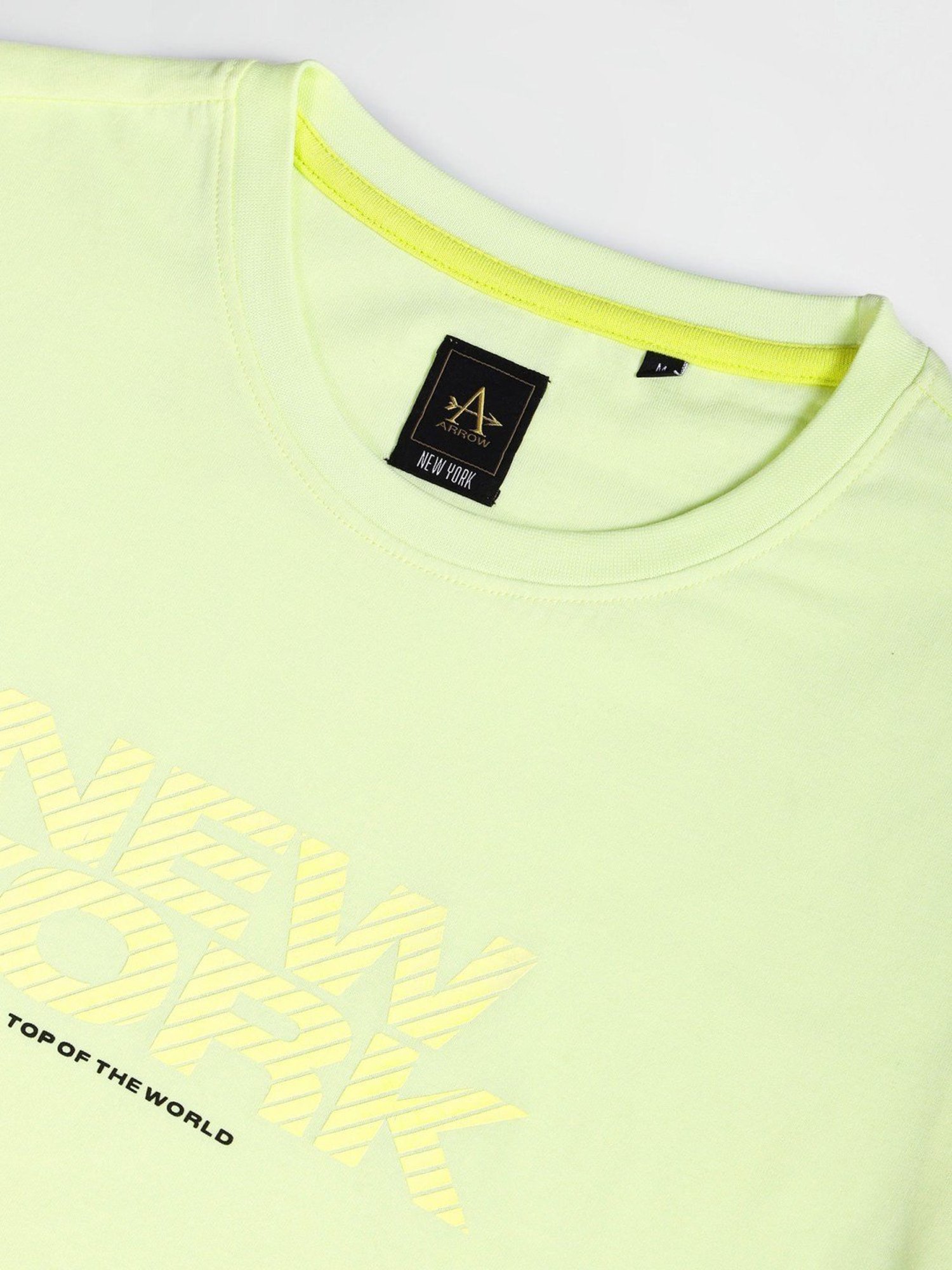 Arrow Sport Lemon Cotton Regular Fit Printed T-Shirt