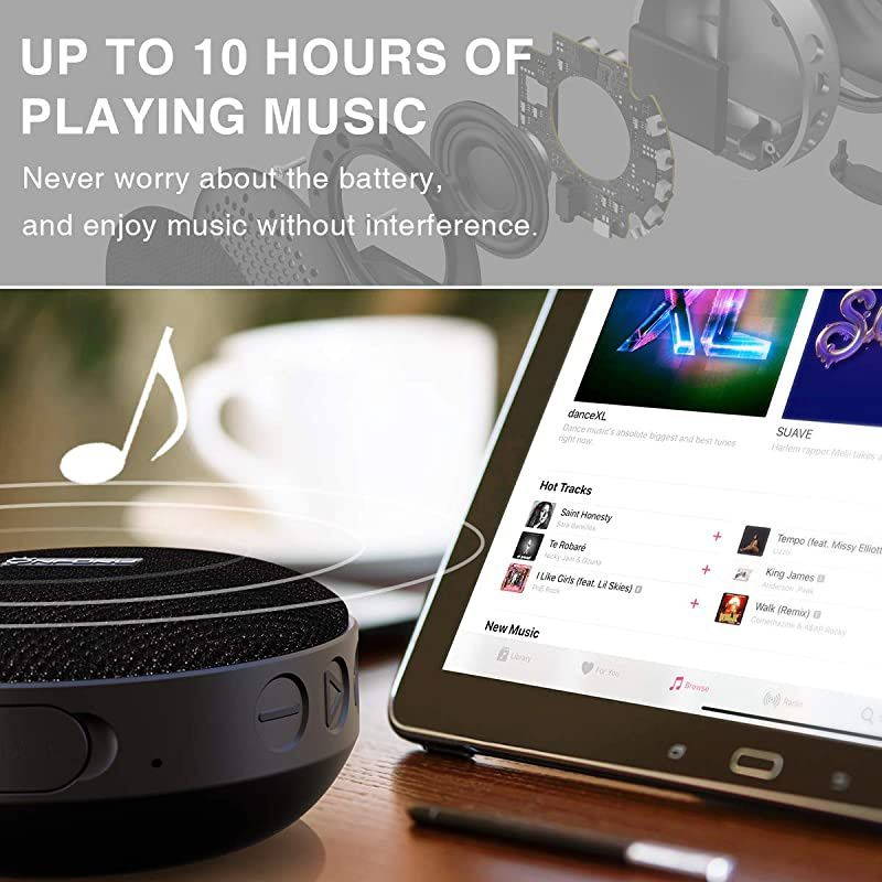 Shower Speaker IPX7 Waterproof Outdoor Bluetooth Speaker with Suction Cup Portable Mini Wireless Speaker with Builtin Mic Stereo Sound and Bluetooth 50 for Bathroom Pool Beach