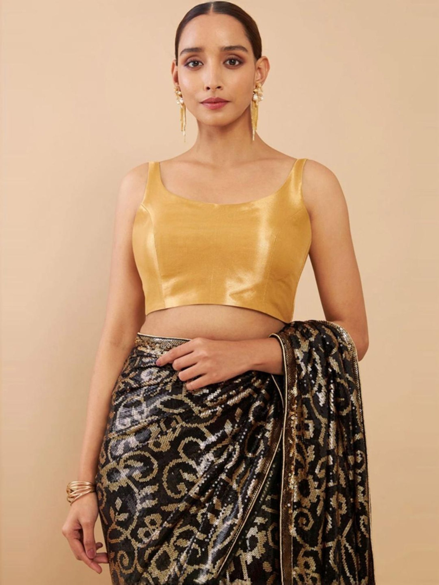 Soch Golden Plain Readymade Blouse