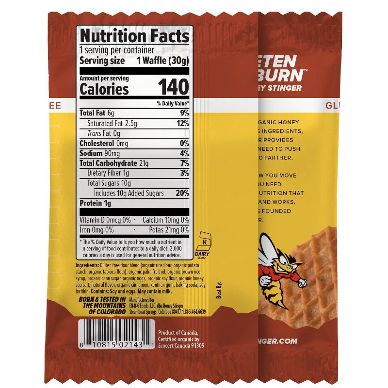 Honey Stinger Cinnamon Waffle Nutrition Bars