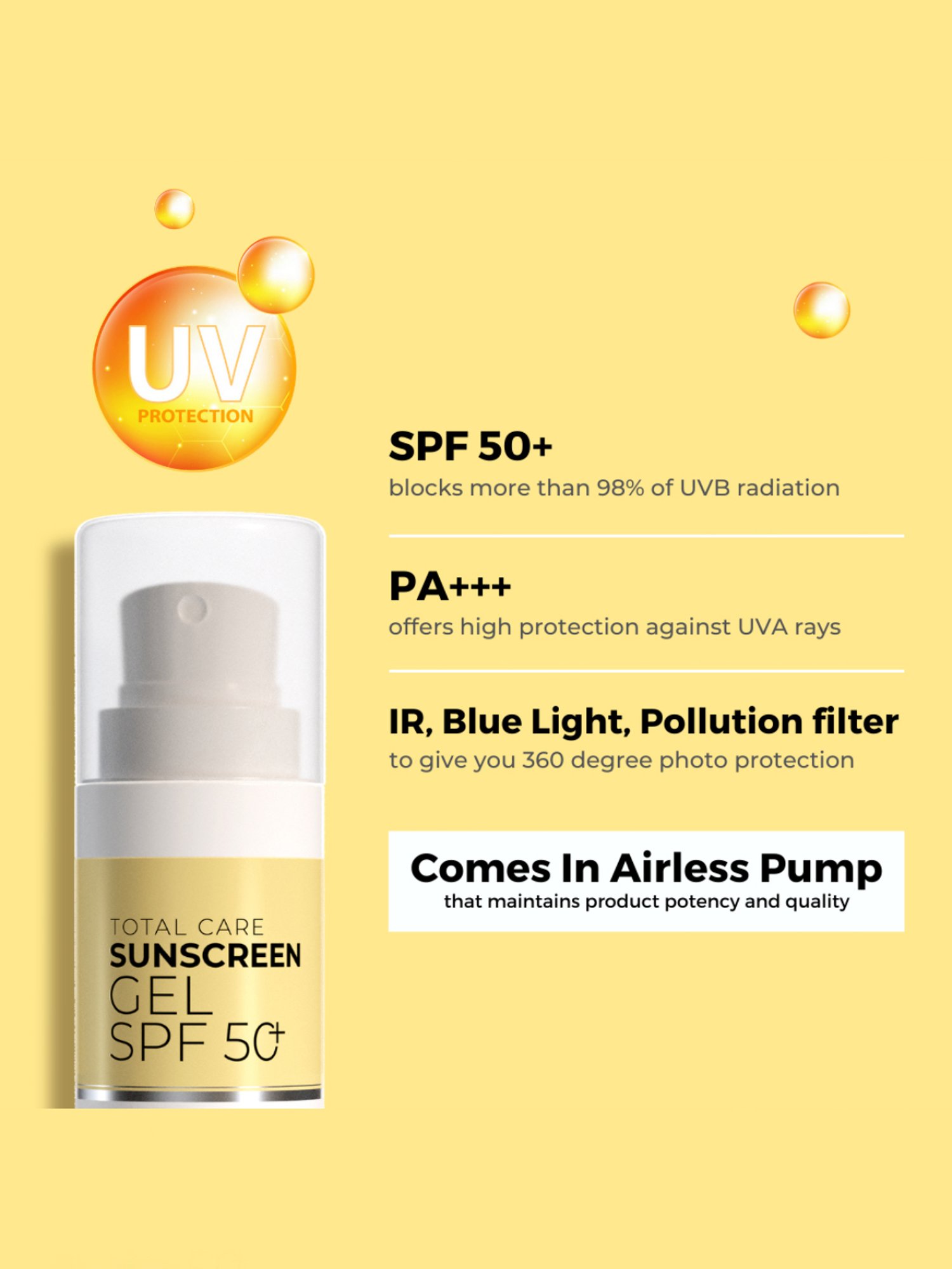 SkinInspired Total Care Sunscreen Gel SPF 50+ - 50 ml