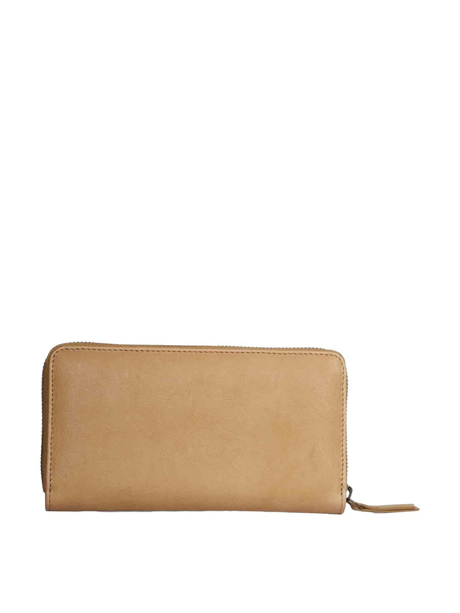 Favore Peach Solid Small Zip Around Wallet