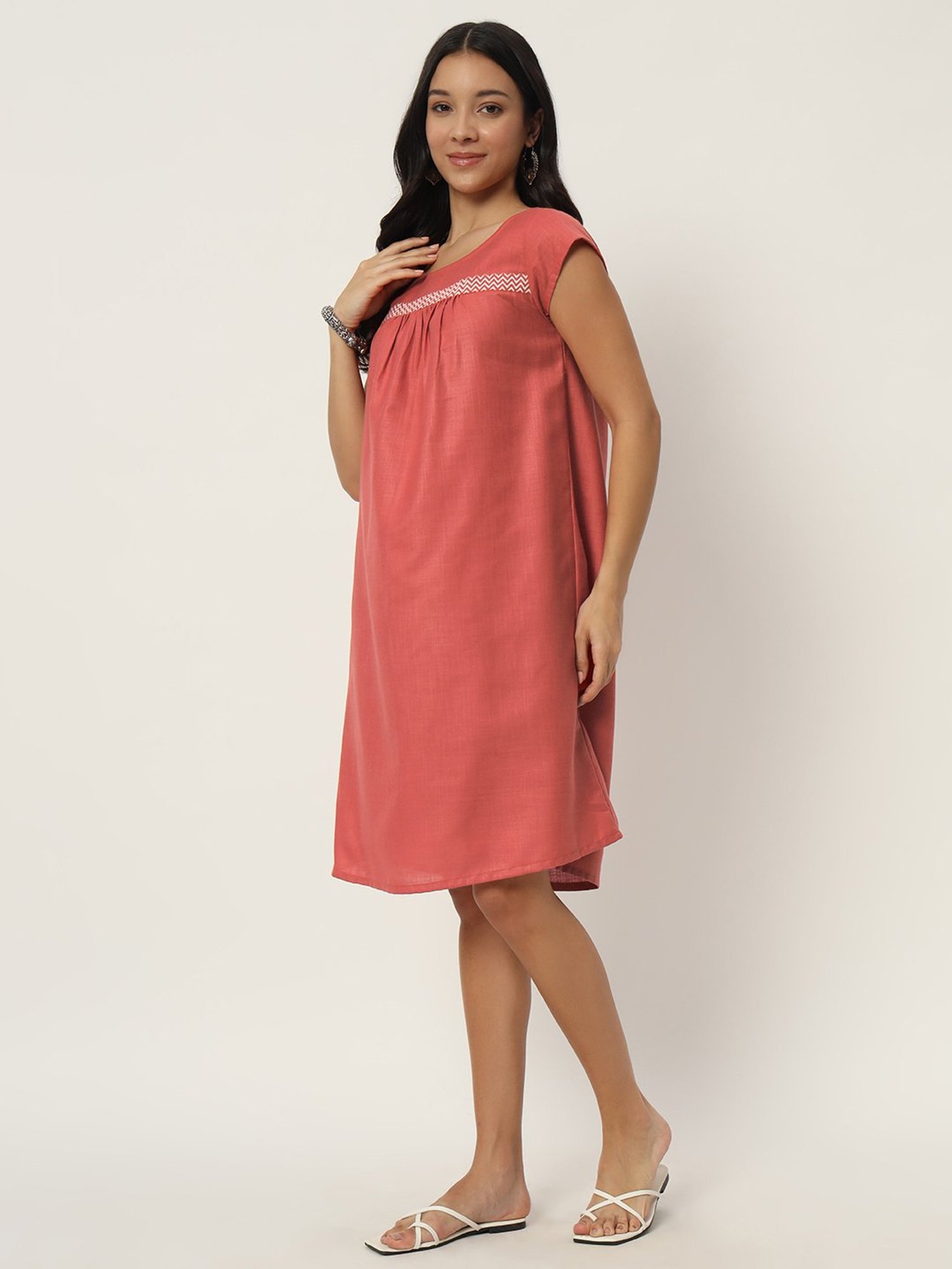 9rasa Coral Cotton Printed Ethnic Dress