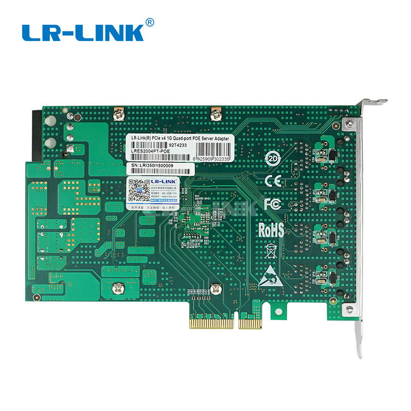 PCI Express x4 Quad Port 802.3at PoE+ Gigabit Vision Frame Grabber Card