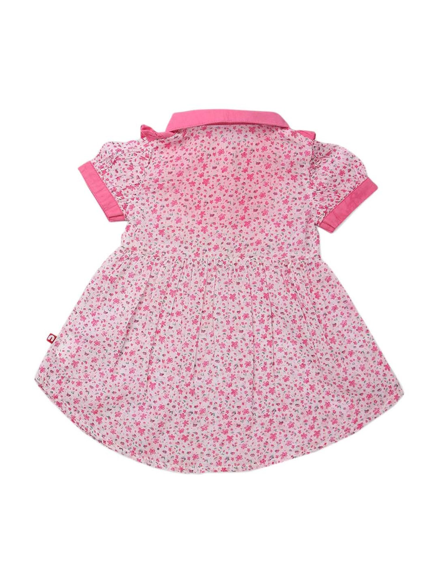 Nino Bambino Kids Pink Cotton Printed Dress