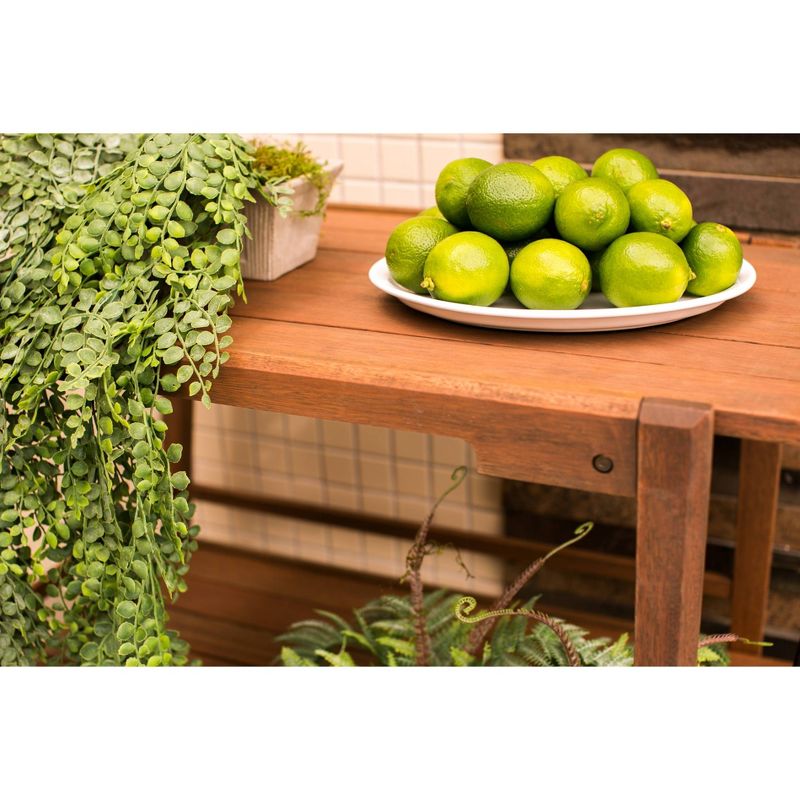 Otero Eucalyptus Wooden Outdoor Bar Trolley Cart - Alaterre Furniture