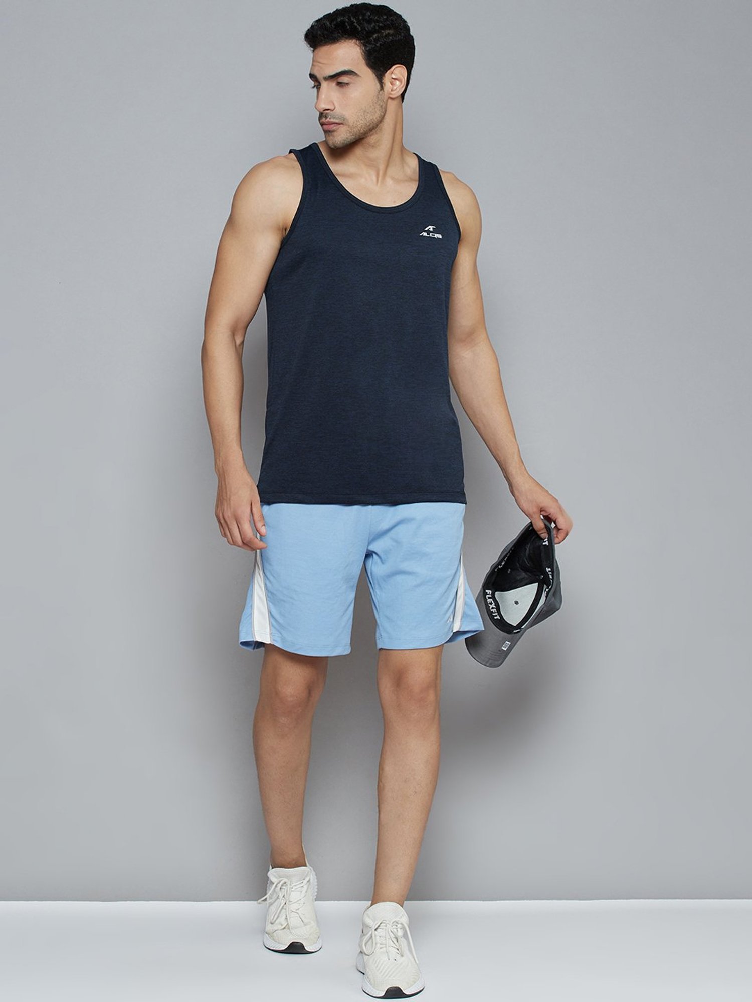 Adidas White Regular Fit Striped Sports Shorts