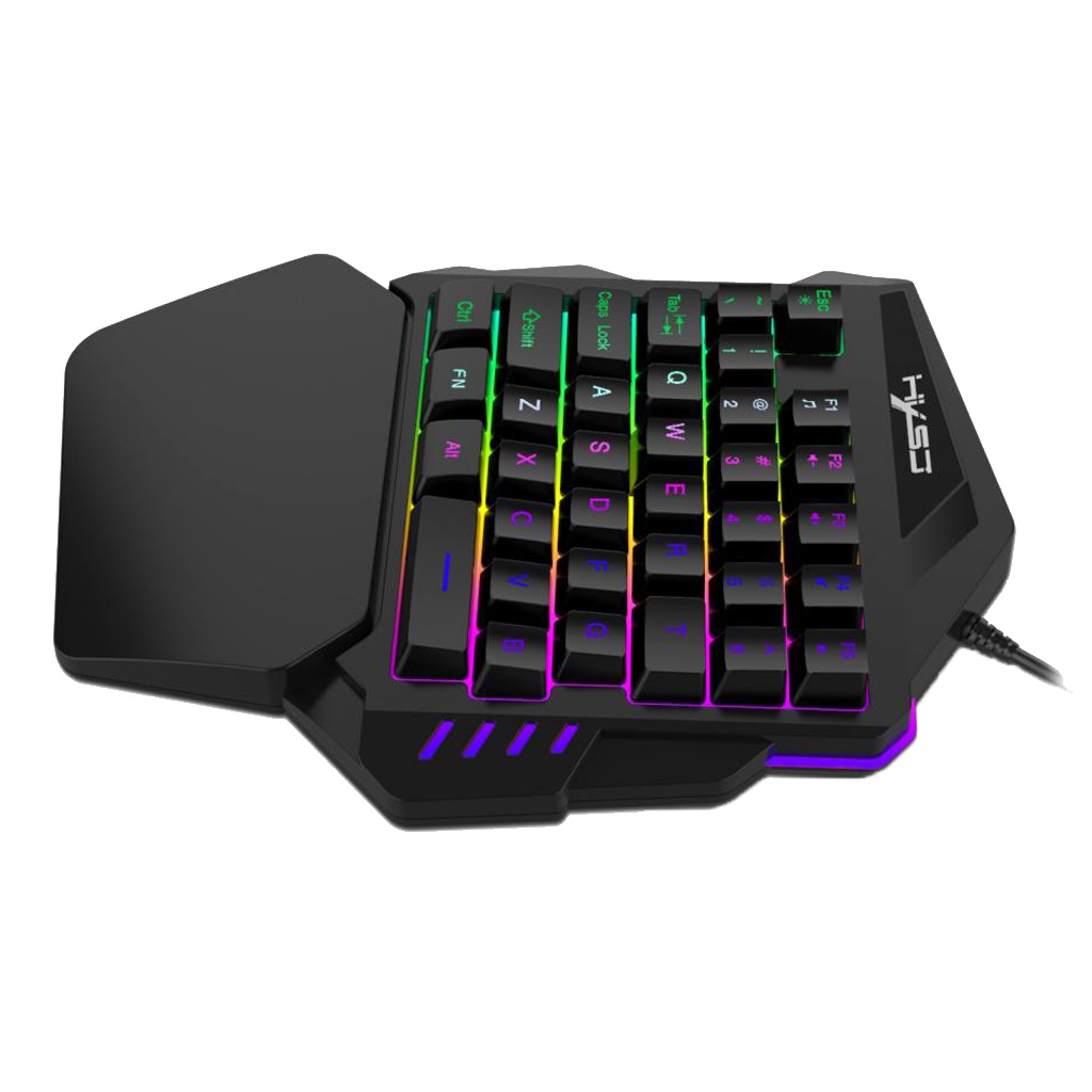 Gaming Keyboard 35 Keys 7 Color LED Backlit Wired Single Hand Game Keypad