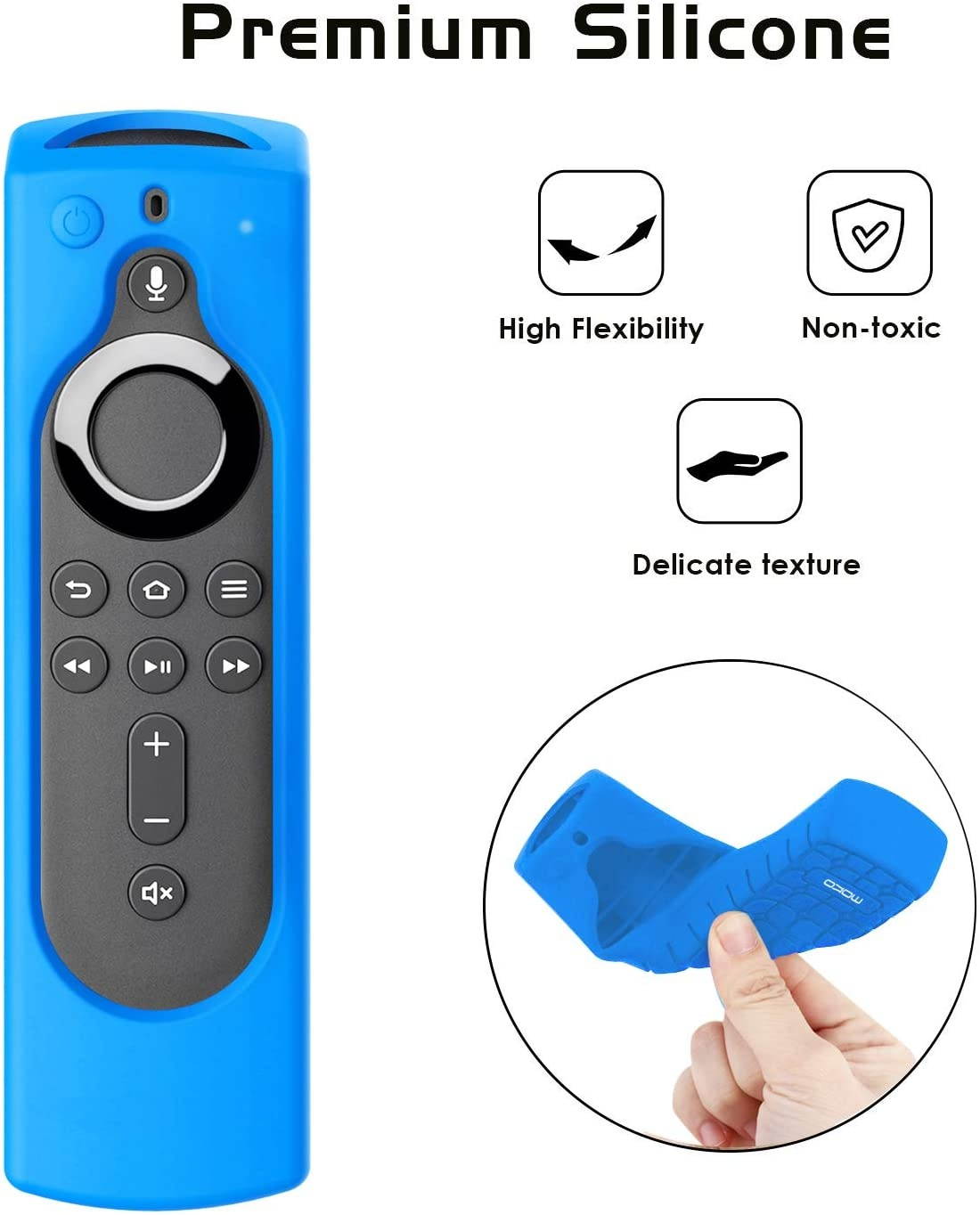 MoKo [2 Pack Protective Remote Case Fit with Fire TV Stick Lite 2020, Fire TV Stick 4K, Fire TV Cube, Fire TV (3rd Gen) with 5.6" Alexa Voice Remote (2nd Gen), [Anti-Slip] Shockproof Silicone Cover