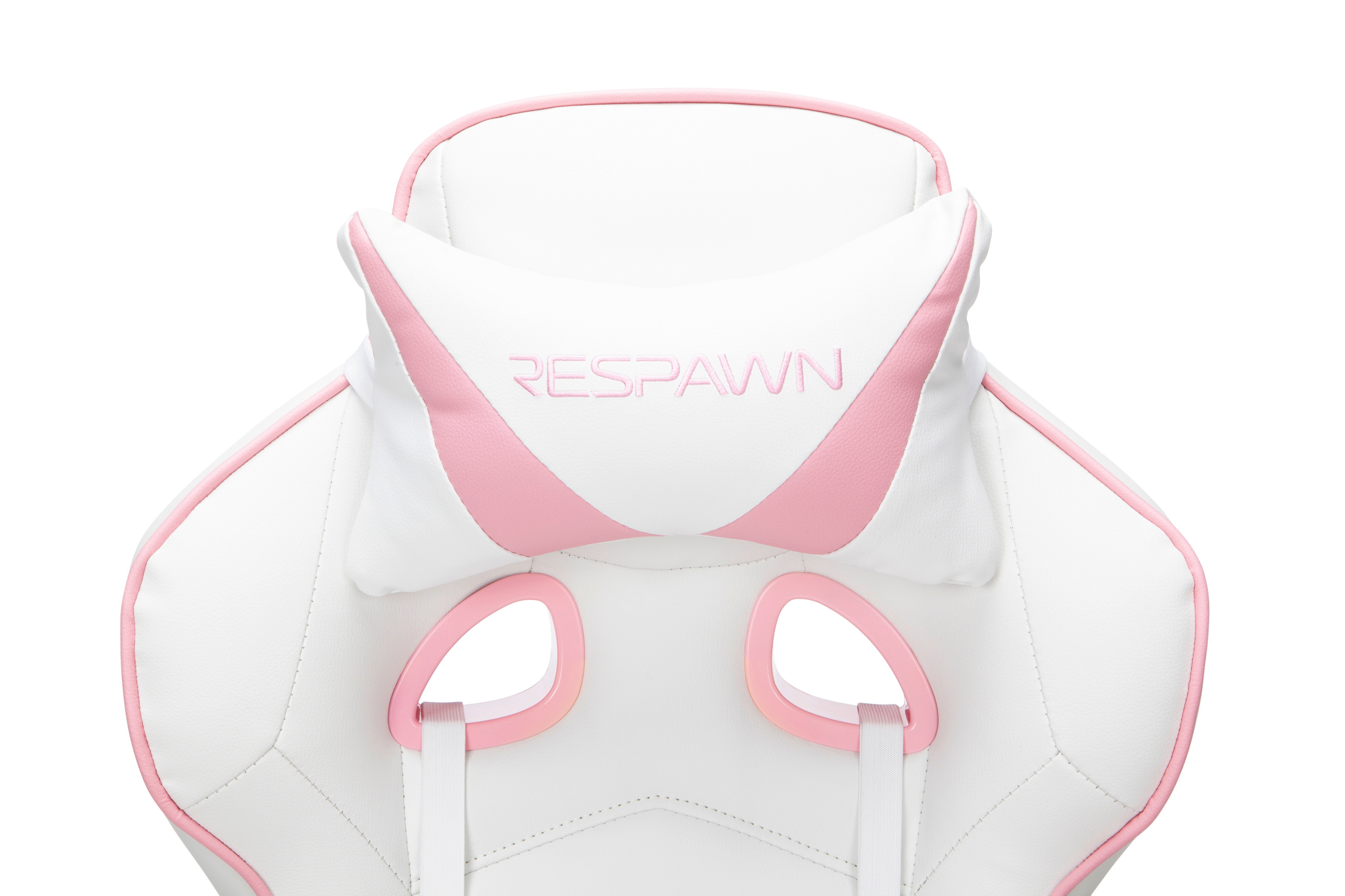 RESPAWN 110 Racing Style Gaming Chair, Reclining Ergonomic Leather Chair with Footrest, in White (RSP-110-WHT)