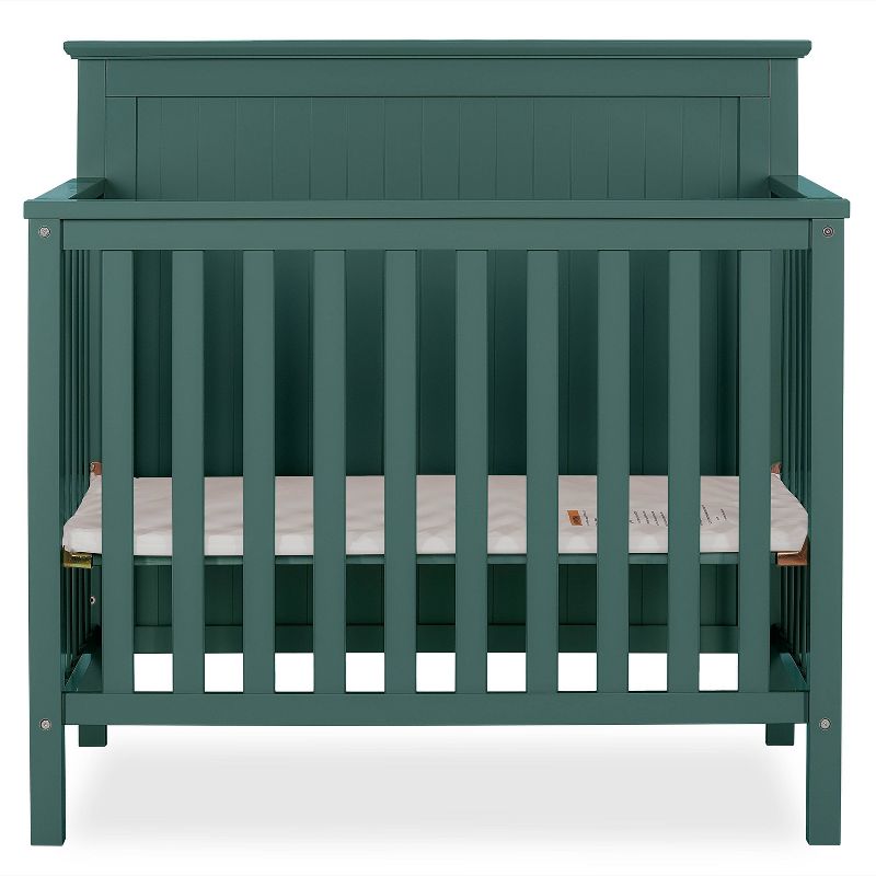 Dream On Me Jasmin 4-in-1 Convertible Mini Crib - Olive Green