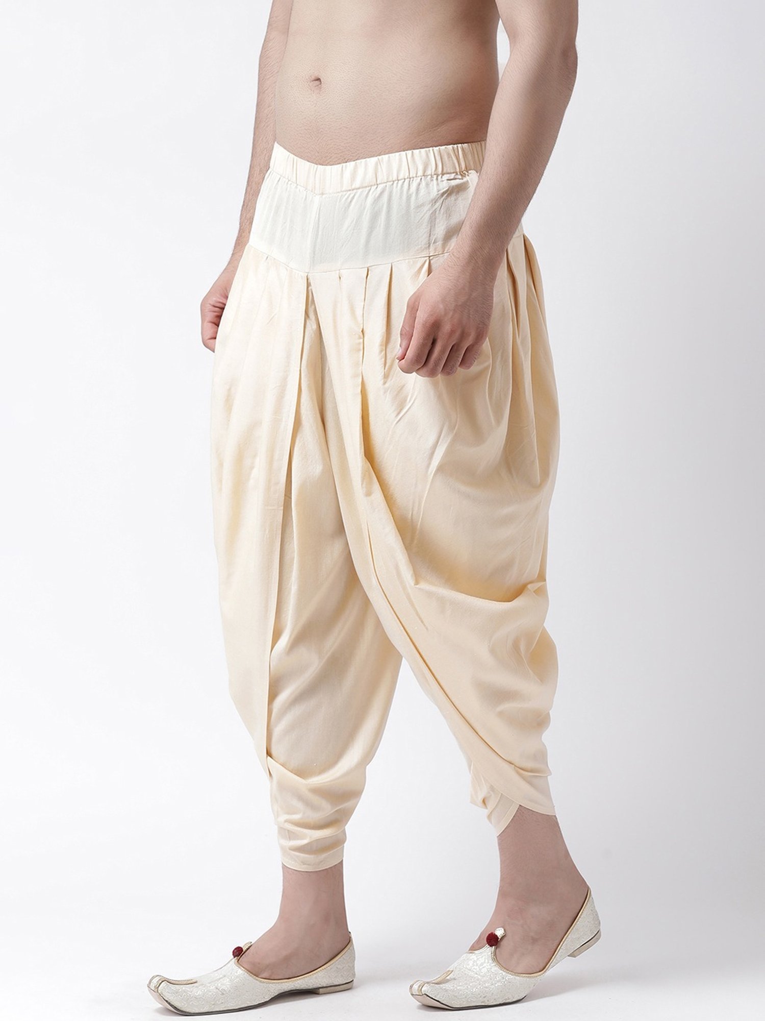 Ramraj ALAMEEN White Cotton Solid Dhotis