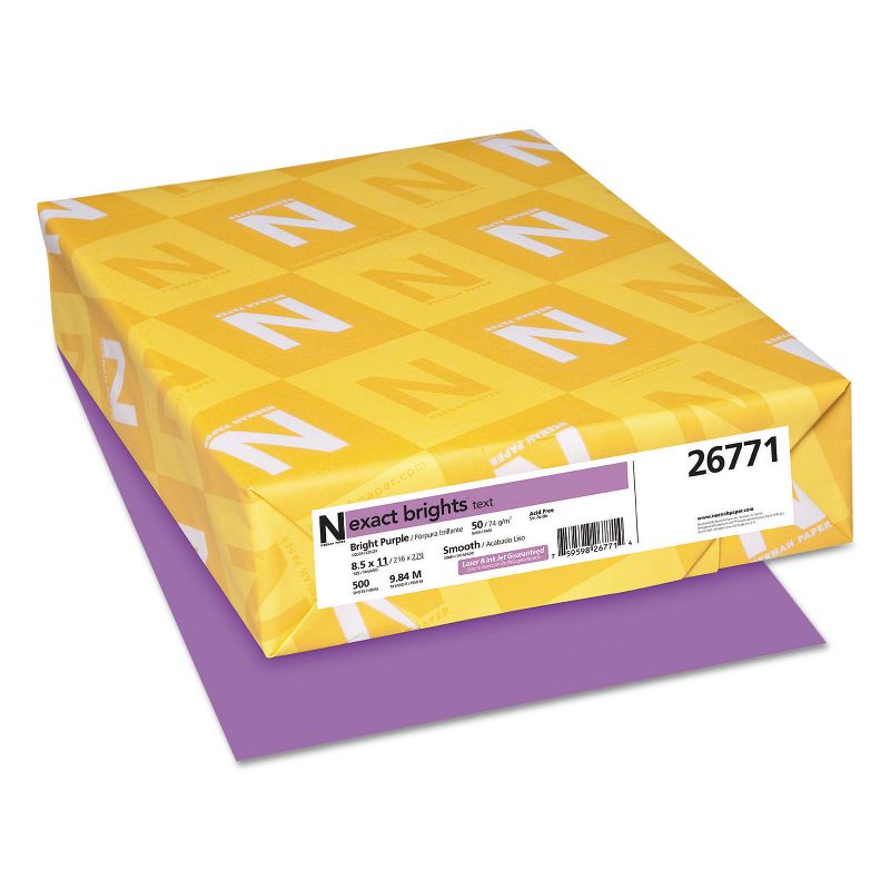 NEENAH PAPER Exact Brights Paper 8 1/2 x 11 Bright Purple 50lb 500 Sheets 26771