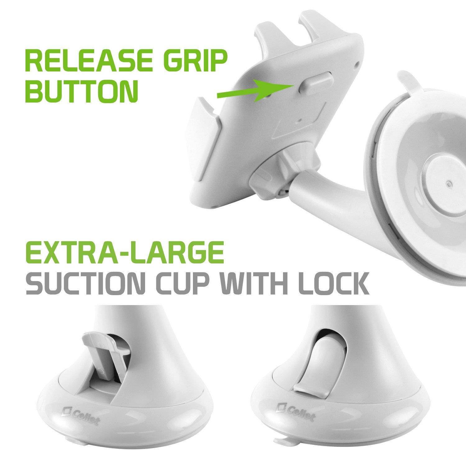 Cellet Black Universal Premium Windshield Dashboard Auto Car Phone Holder for Samsung J7 Star