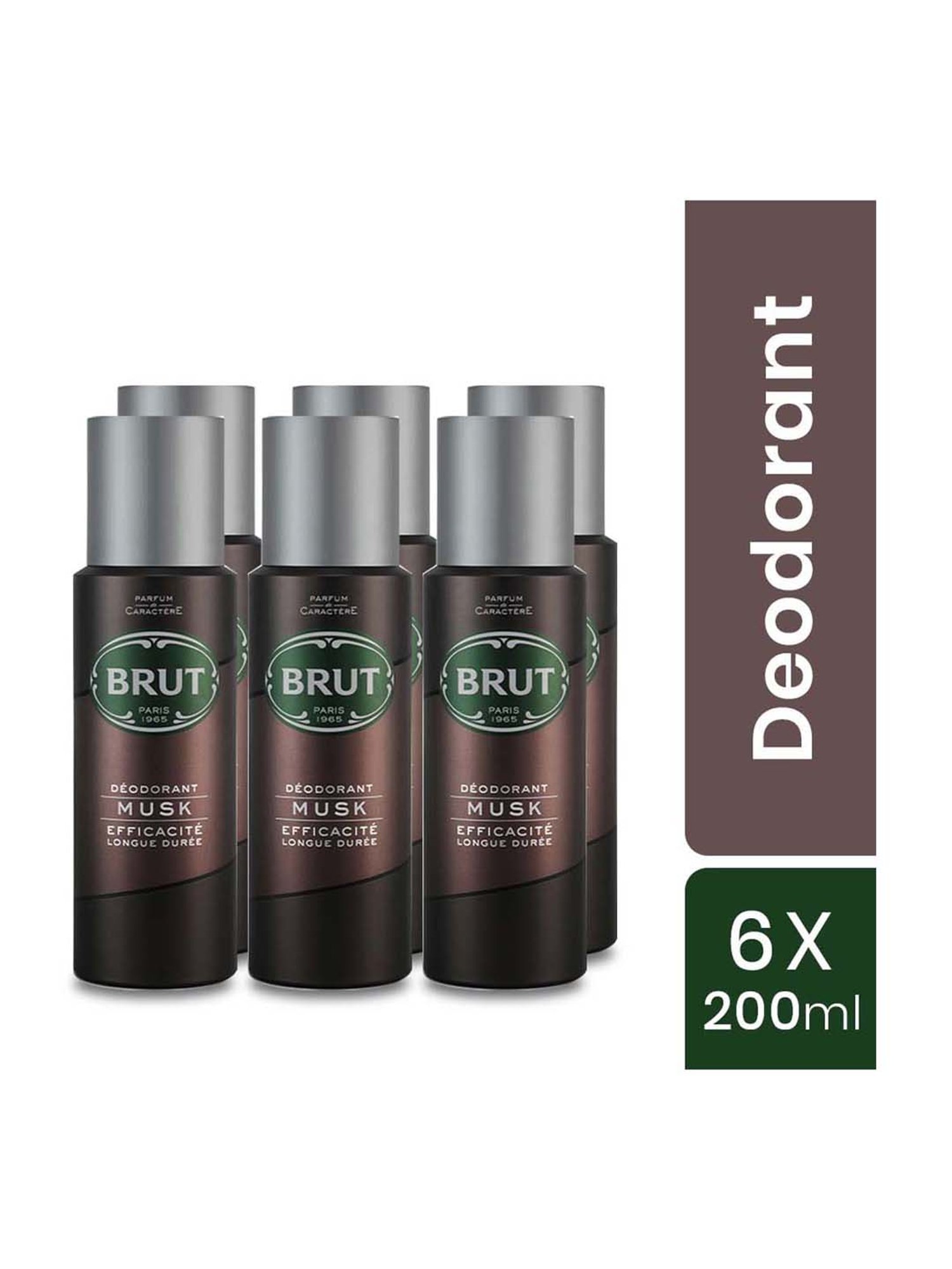 Brut Deodorant Spray Musk for Men - 200 ml (Pack of 6)