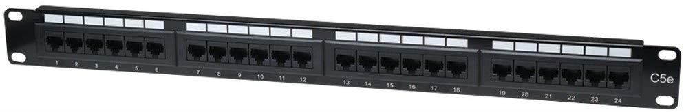 INTELLINET 513555 CAT-5E UTP Patch Panel, 24 Port, 1U electronic consumer