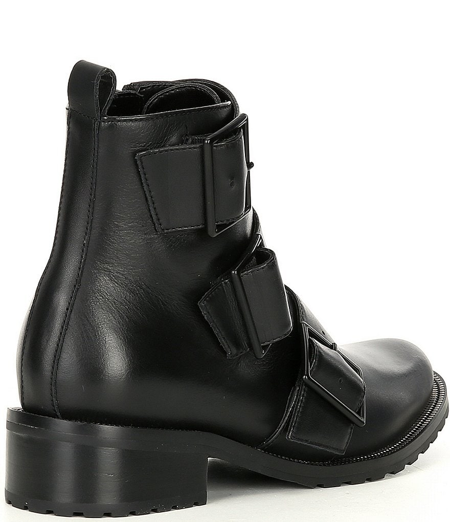 Blondo Vera Leather Waterproof Chain Trim Buckle Detail Combat Boots