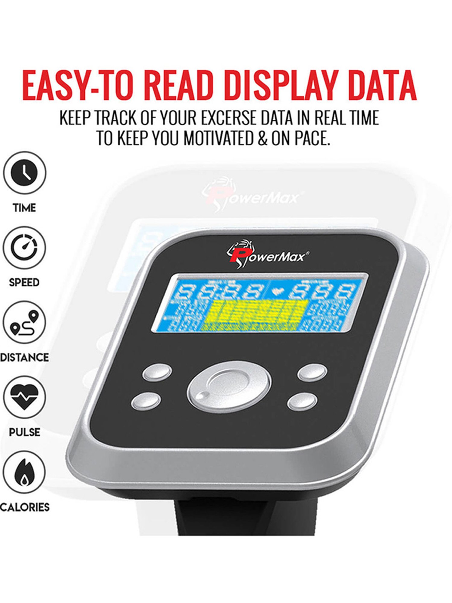 PowerMax Fitness EH-800 Elliptical Trainer (Silver)