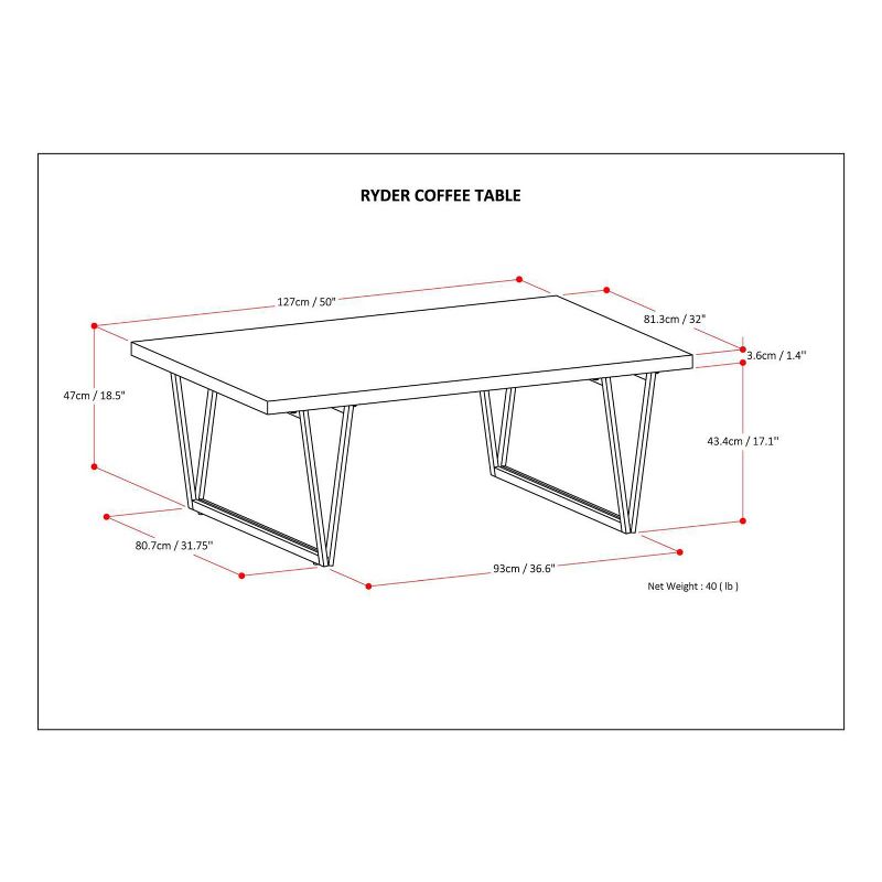 50" Travis Solid Wood Coffee Table Natural Aged Brown - WyndenHall
