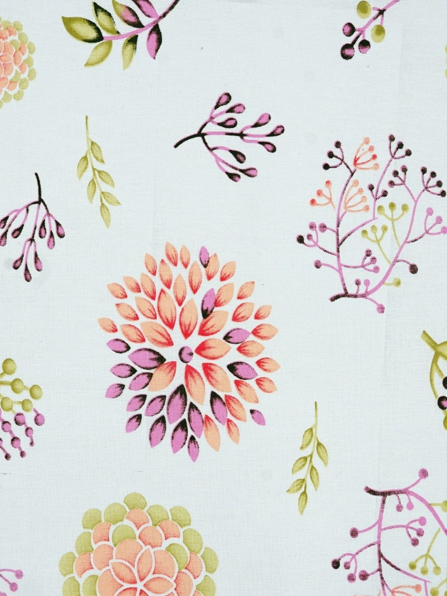 SEJ by Nisha Gupta Floral Pink 144 TC Cotton Single Bed Sheet with 1 Pillow Cover