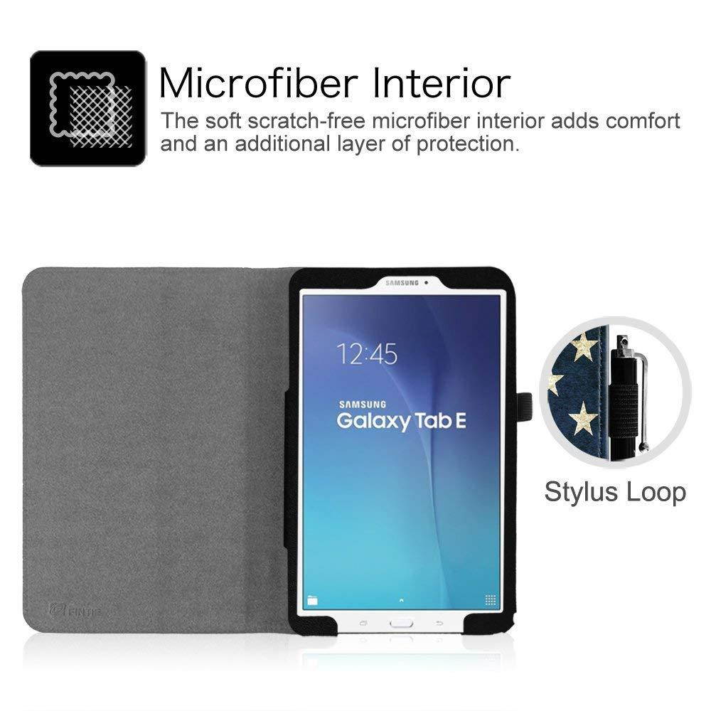 Fintie Folio Case for Samsung Galaxy Tab E 9.6 - Slim Fit Premium Vegan Leather Cover for Tab E/Tab E Nook 9.6-Inch Tablet (SM-T560/T561/T565 & SM-T567V Verizon 4G LTE Version), US Flag