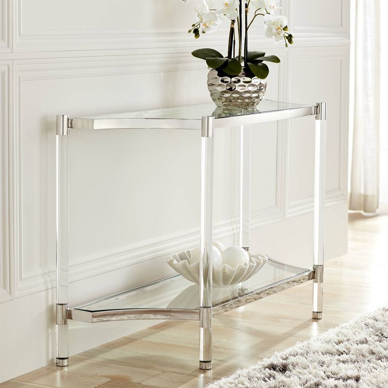55 Downing Street Erica 48" Wide Clear Acrylic Console Table