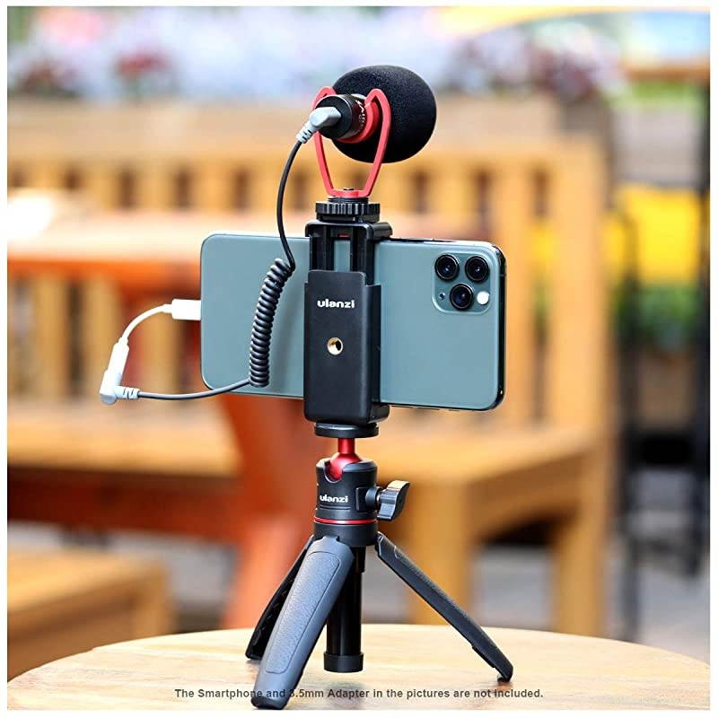 ST07 Phone Tripod Mount with Cold Shoe Mount for Microphone LED Video Light 14 Tripod Screw for iPhone 11ProPro Max XS Max XR X 8 7 Plus Samsung Galaxy OnePlus Google Pixel Vlog Vlogging