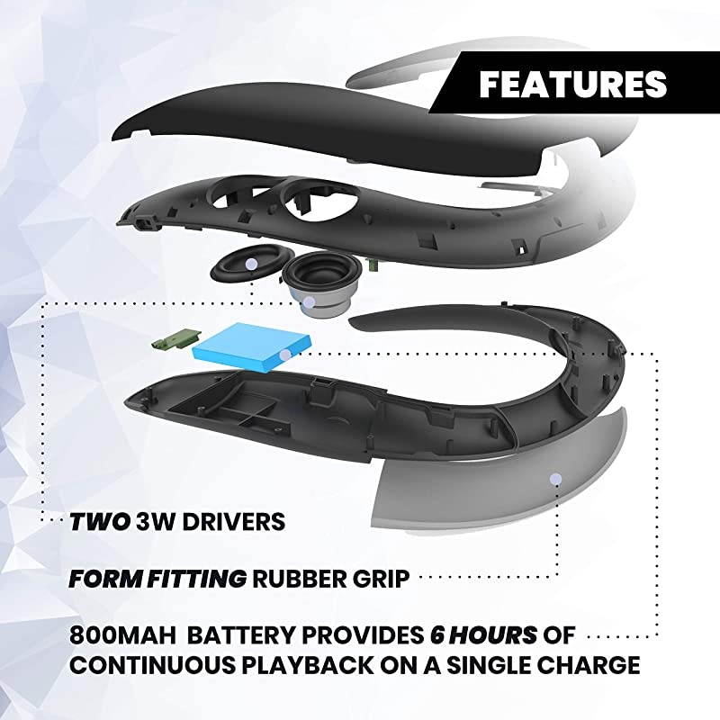 U Premium Personal Wearable Bluetooth Sound System 4 Way Surround Speakers Wireless Rechargeable for Media Music Games Dorm and Office