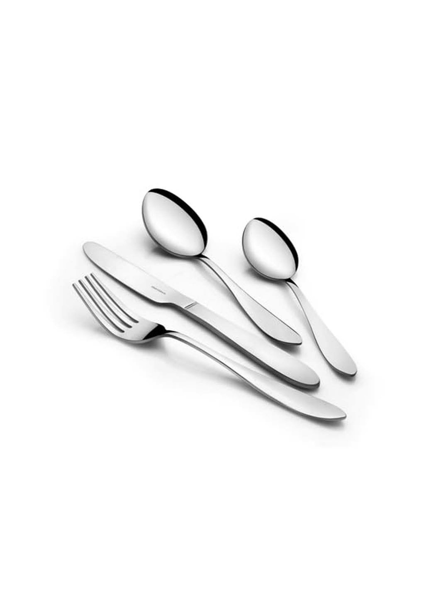 FnS Orchid Silver Stainless Steel Cutlery - Set of 24