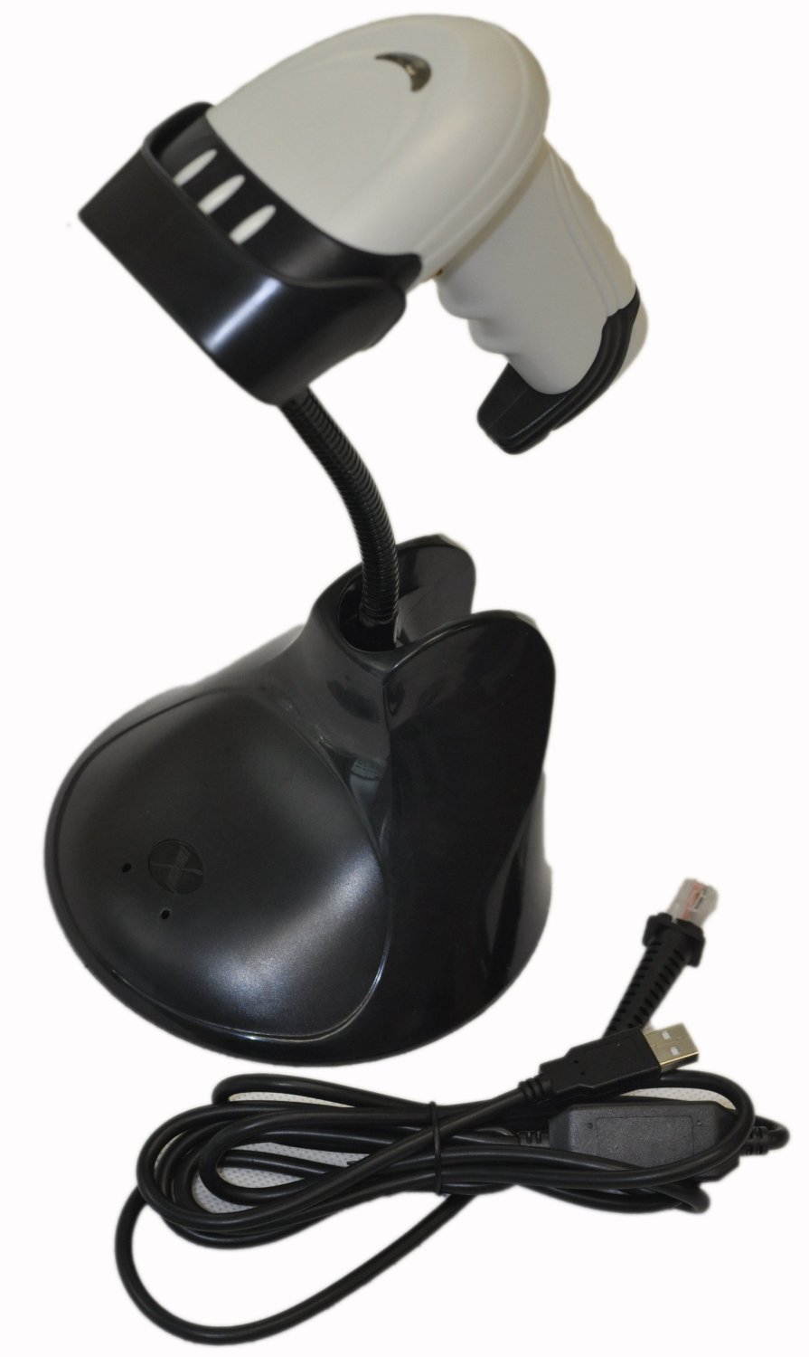 USB Automatic Laser Barcode Scanner (white) with Hands Free Adjustable Stand&hellip;