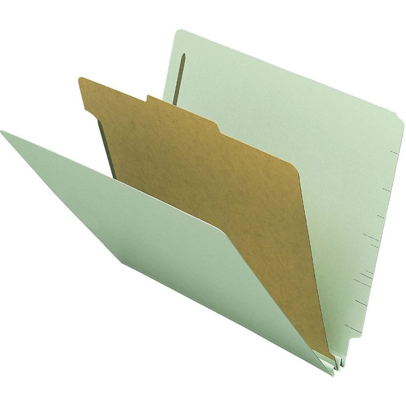 Nature Saver End Tab Classificatn Folders 1 Divider Letter 10/BX GY Green SP17251