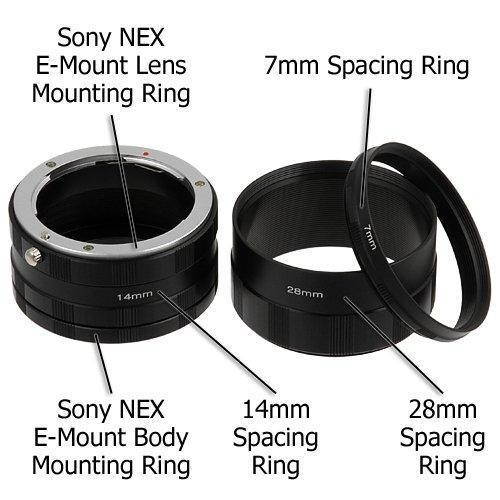 Fotodiox Macro Extension Tube Set for Sony Alpha E-Mount Mirrorless Cameras
