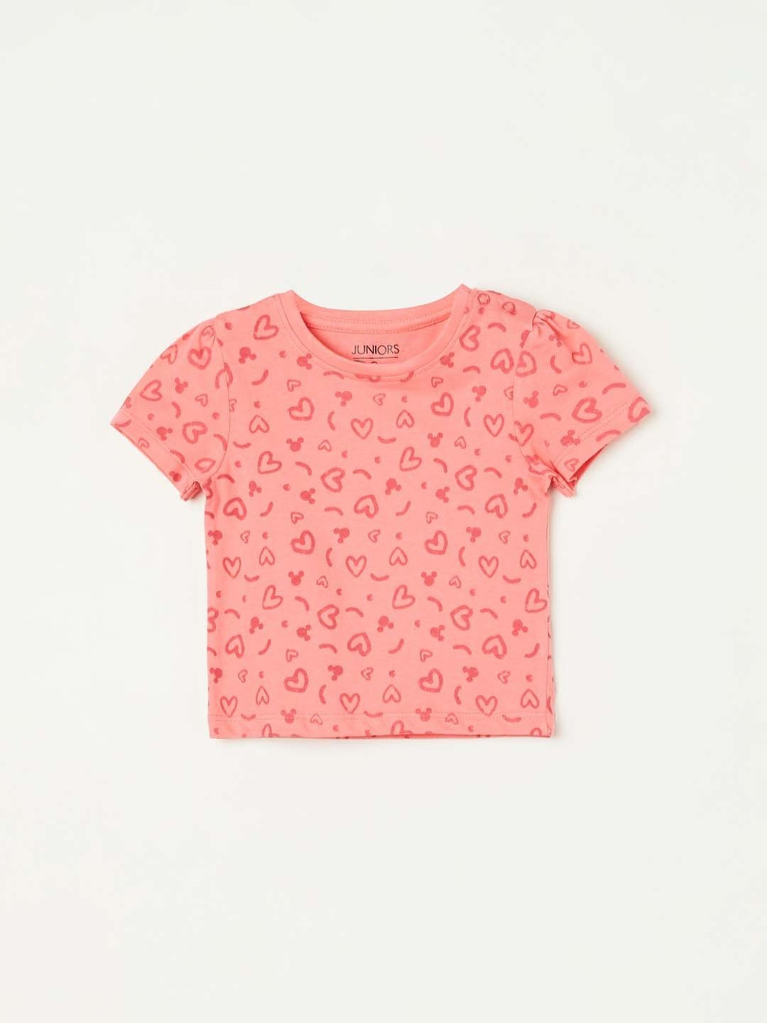 Juniors by Lifestyle Pink Cotton Printed Tee (Pack of 2)