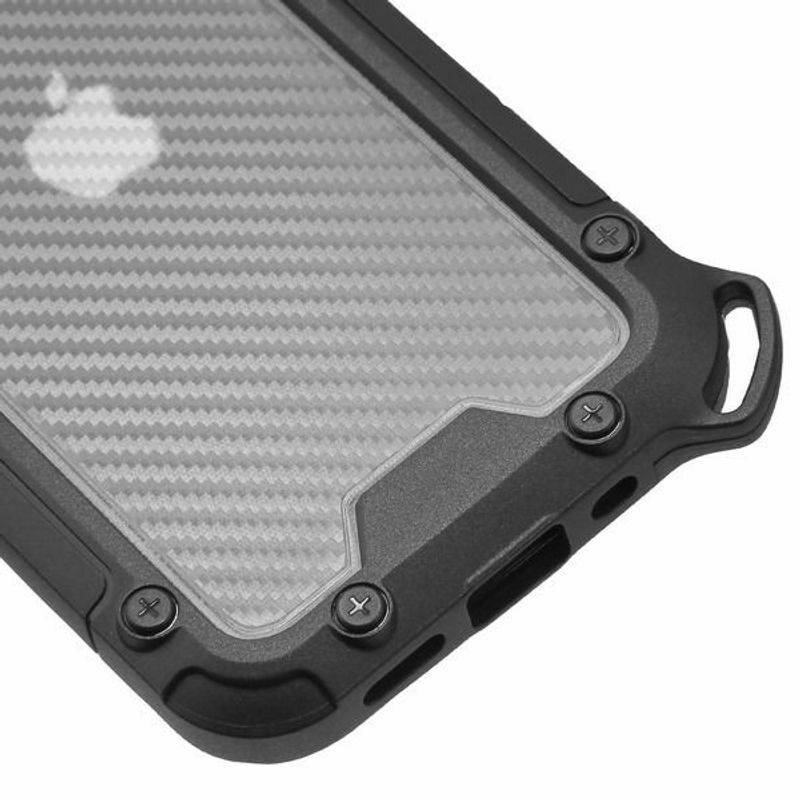 For  iPhone 12 Mini 5.4" Clear Black Carbon Fiber TPU Hybrid Plastic Case