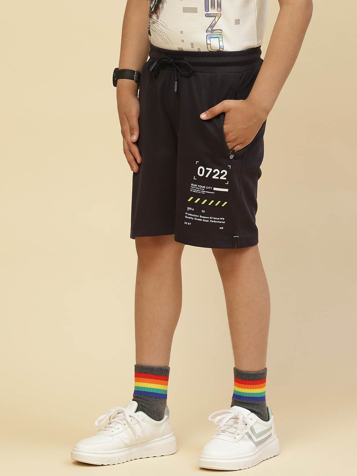 Monte Carlo Kids Navy Printed Bermudas