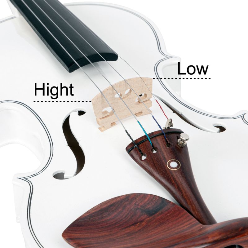 Glarry 4/4 White Violin Set w/ Case+Bow+Rosin+Shoulder Rest+Cloth+Tuner