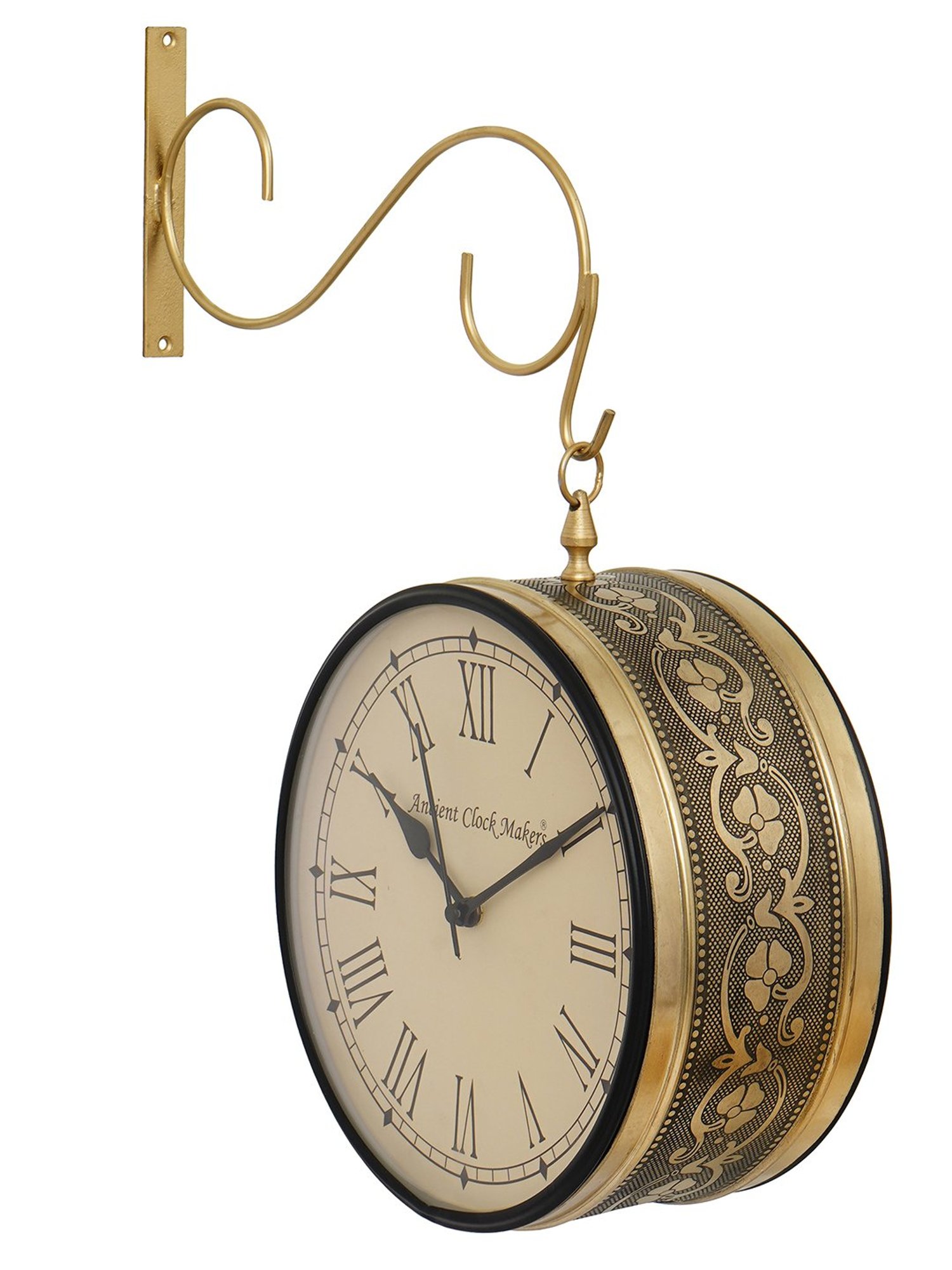 CHRONIKLE Gold Iron Wall Clock