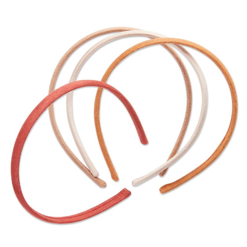 scunci Basics Headband - Suede/Rust/Ivory/Tan - 4pk