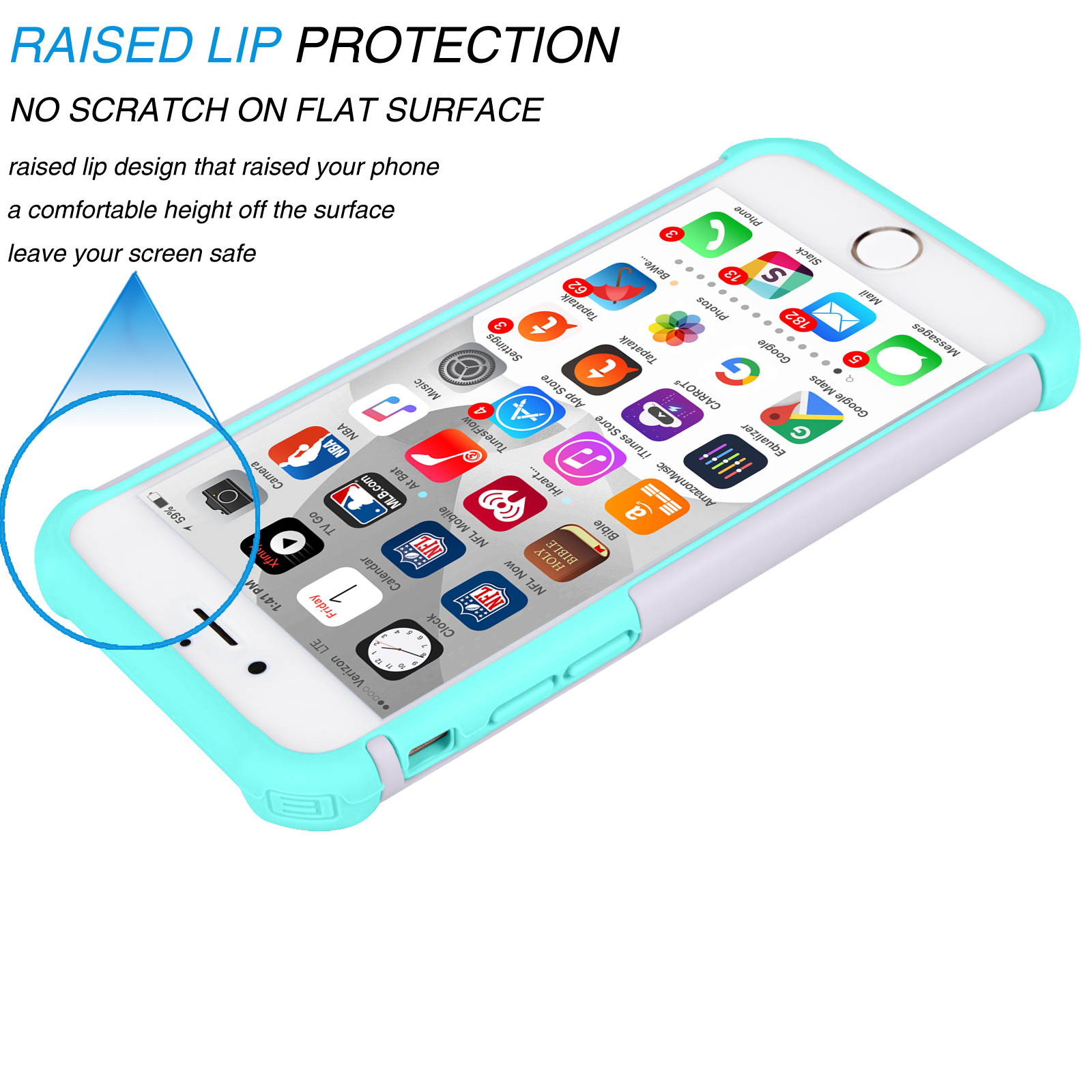Tekcoo for iPhone 8 Case/iPhone 7 Cute Case, [Tmajor] Shock Absorbing Cases [Blue] Hybrid Bumper Sturdy Defender Rugged Cases Cover Plastic Outer & Rubber Silicone Inner
