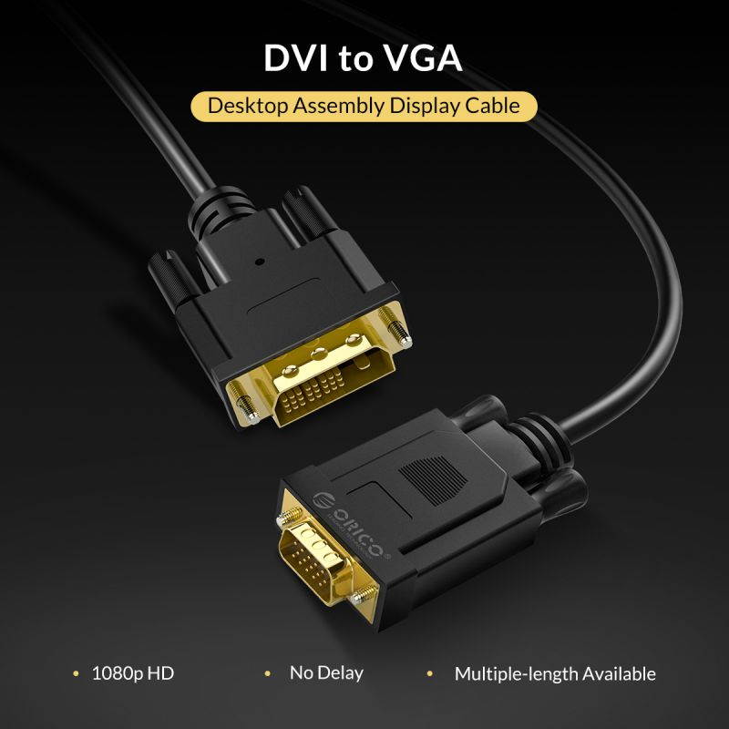 ORICO 1080P DVI-I 24+1 Male to VGA Female Cable DVI to VGA Adapter for PC/Laptop/DVD