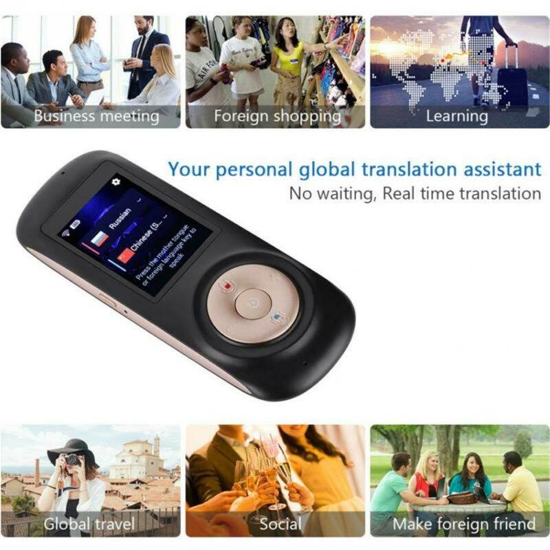 Language Translator Device, 70 Languages Two Way Language Instant Voice Translator, Portable Offline Translator Device, Voice & Text & Photo WiFi Hotspot Connection with 2.4 Inch Screen Translation