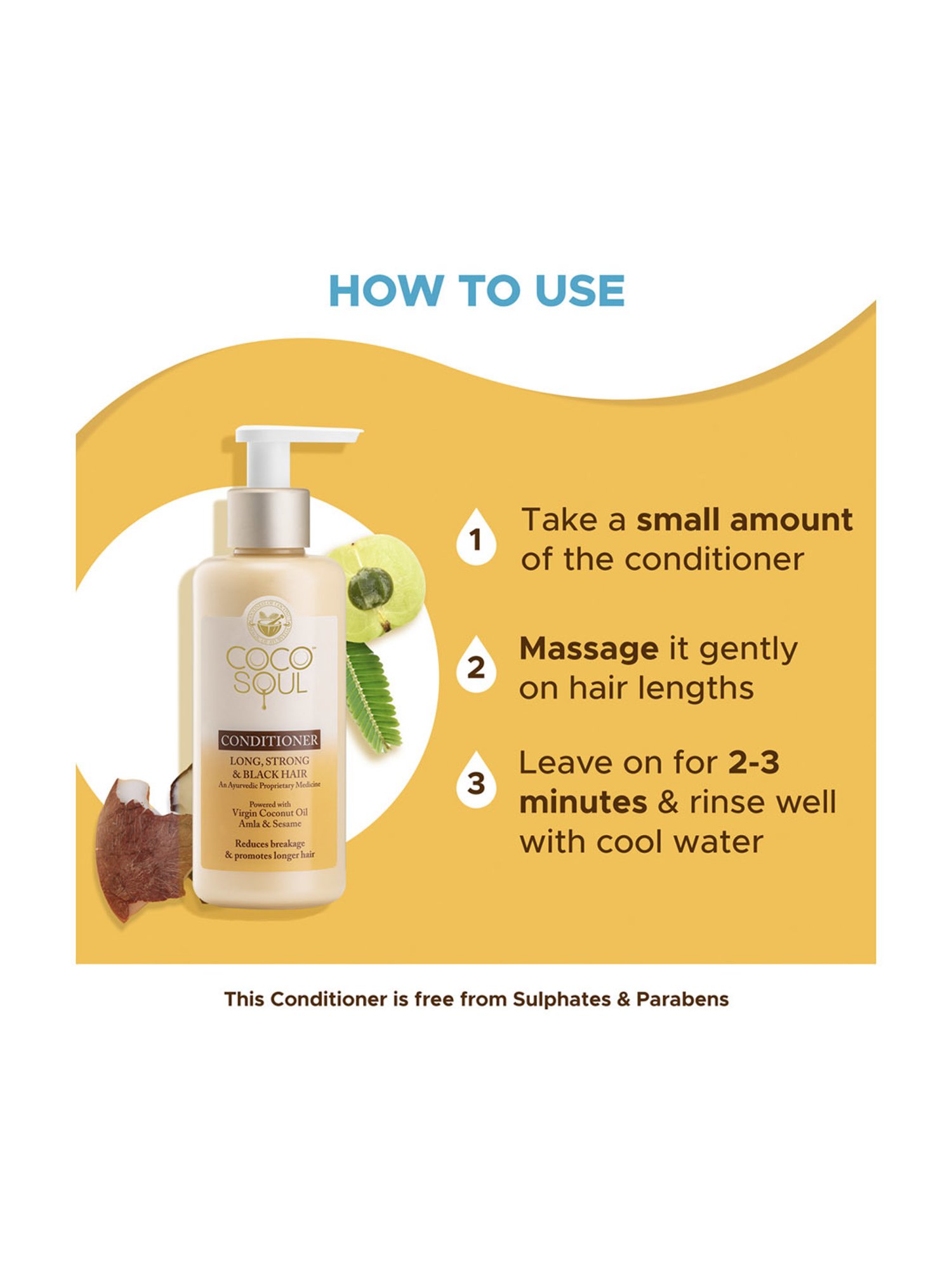 Coco Soul Conditioner for Long, Strong & Black Hair with Ayurvedic Medicine - 200 ml