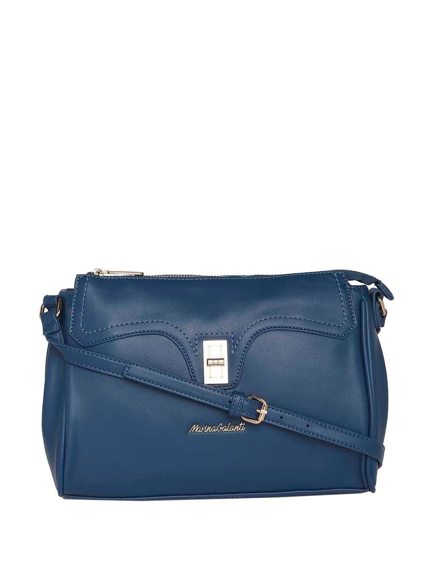 Marina Galanti Blue Solid Medium Sling Handbag