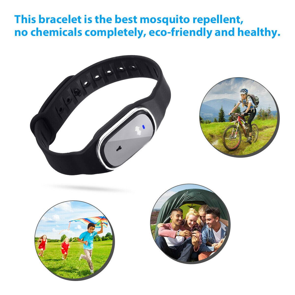 Ultrasonic Mosquito Repellent Bracelet Anti Insect Pest Bugs Repeller Wristband