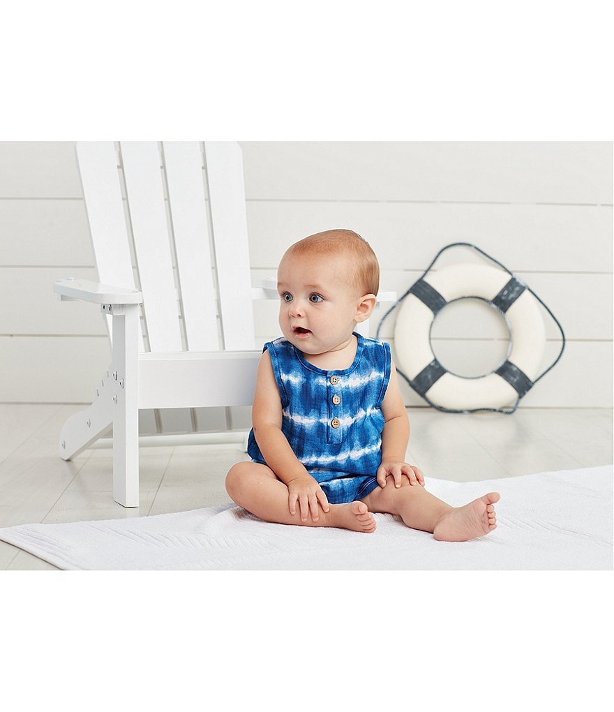 Mud Pie Baby Boys Newborn-9 Months Tie-Dye Shortall