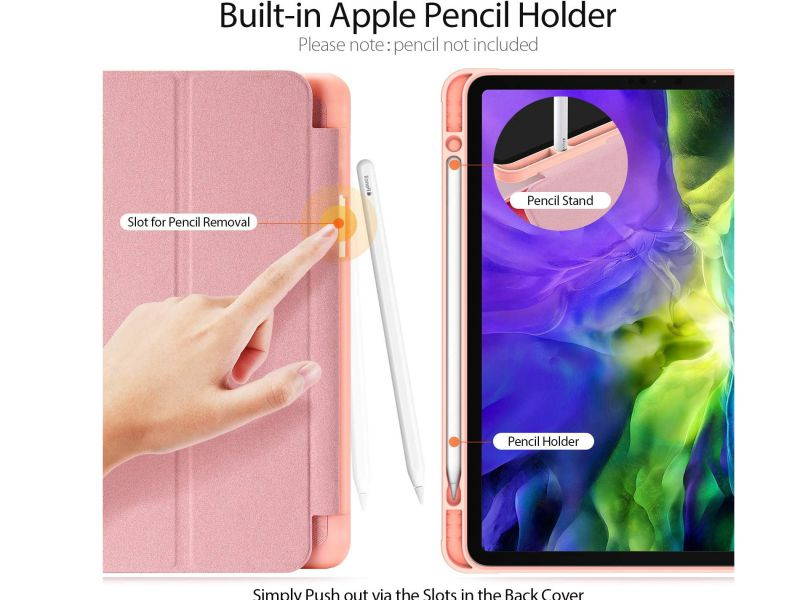 Leather Case for Pro 12.9 2020/2018,Trifold Smart Case with Auto Sleep/Wake,Slim Cover with Stand Pen Holder Soft TPU Back Cover,Support wireless Charging