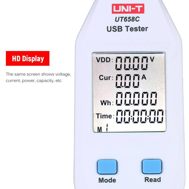 USB Power Meter LCD USB Tester Detector Voltmeter Ammeter Digital Power Capacity Tester (UT658C)