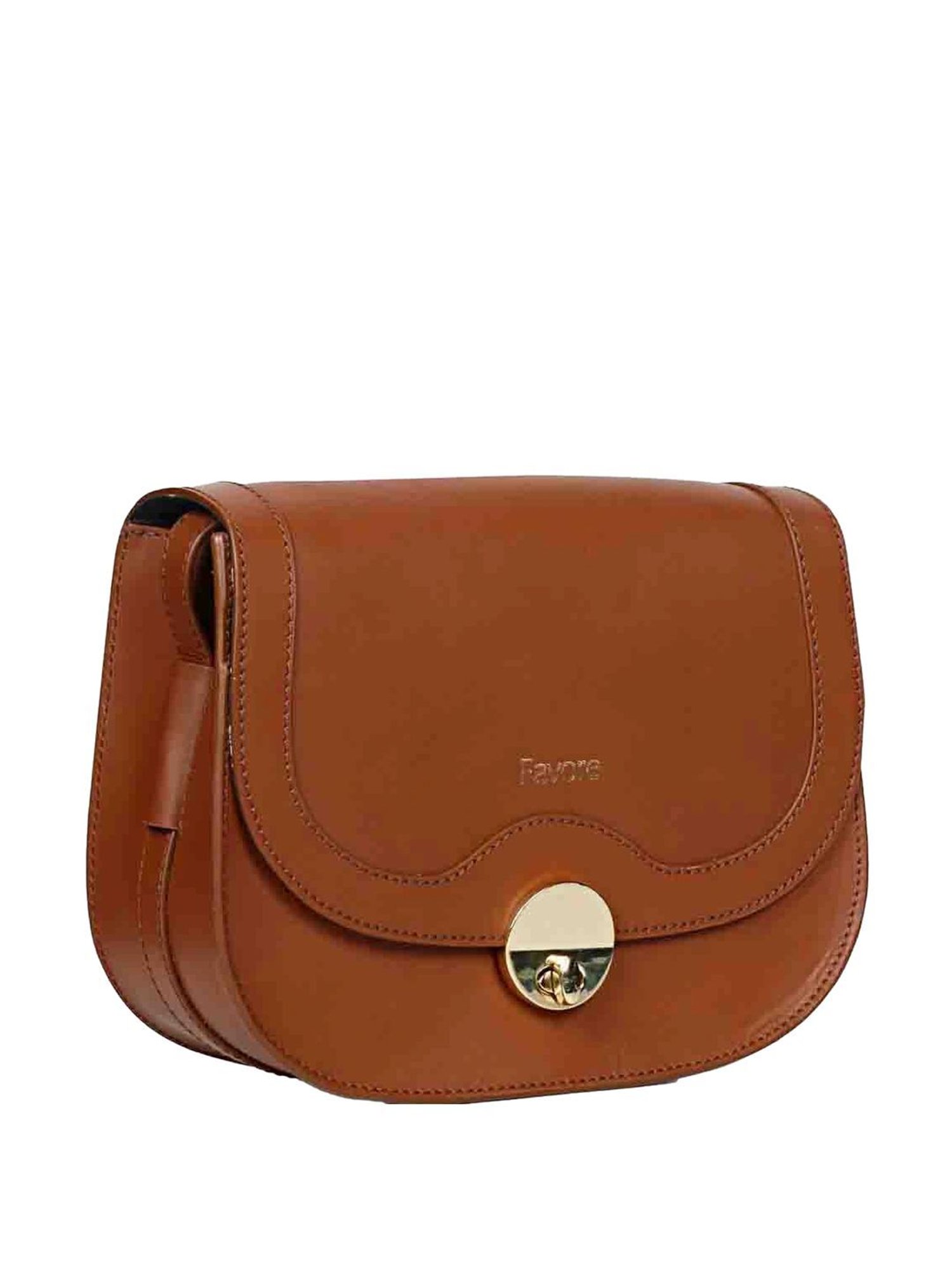 Saint G Tan Solid Small Sling Handbag